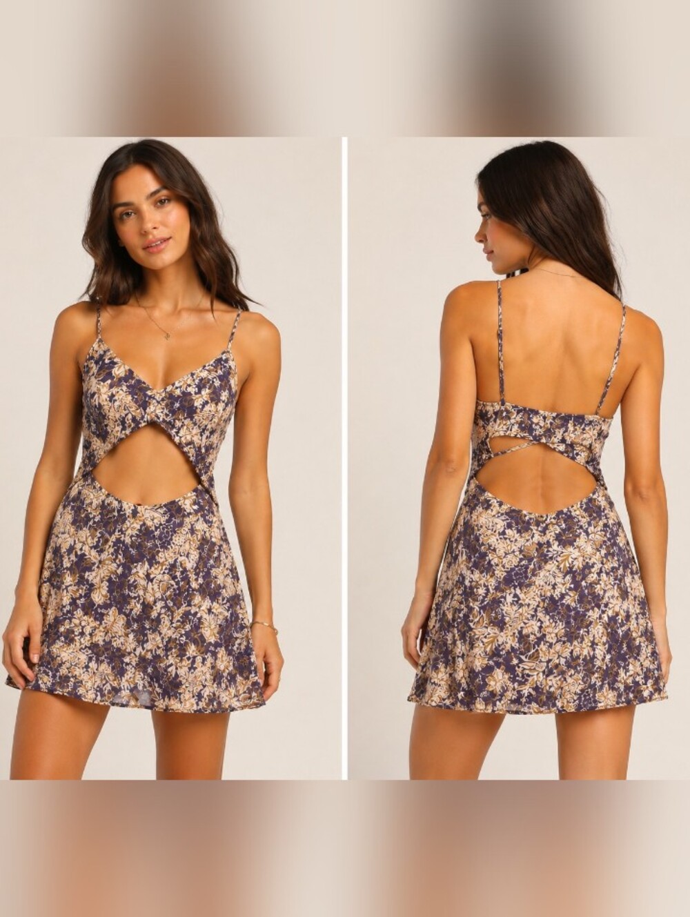 Free People Intimately NWT Floral Cutout Mini Slip Dress Sz Small NWT
